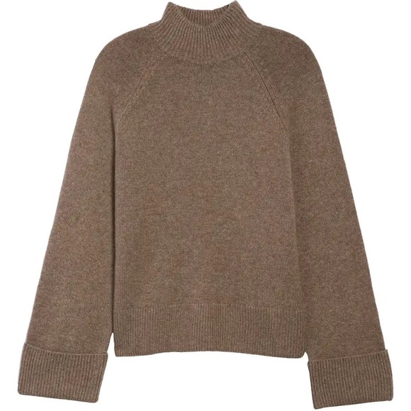 NWT Reformation Garrett Cashmere Oversized Turtleneck - Cacoa - Picture 5 of 7